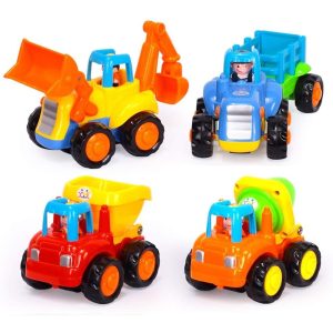 Joycare Kids Engineering Vehicles Push and Go Friction Powered Car Toys Set (Pack of 4)