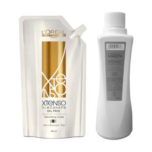 Loreal Professionnel Xtenso Oleoshape Smoothing Cream & Neutralizing Straightening Cream for Extra Resistant Hair - 400 ml + 495 ml